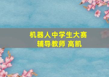 机器人中学生大赛 辅导教师 高凯